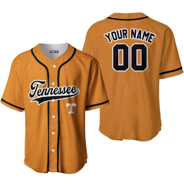 Tennessee Yellow Black White Custom Name Baseball Jerseys For Men & Women