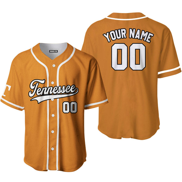 Tennessee Yellow White Black Custom Name Baseball Jerseys For Men & Women