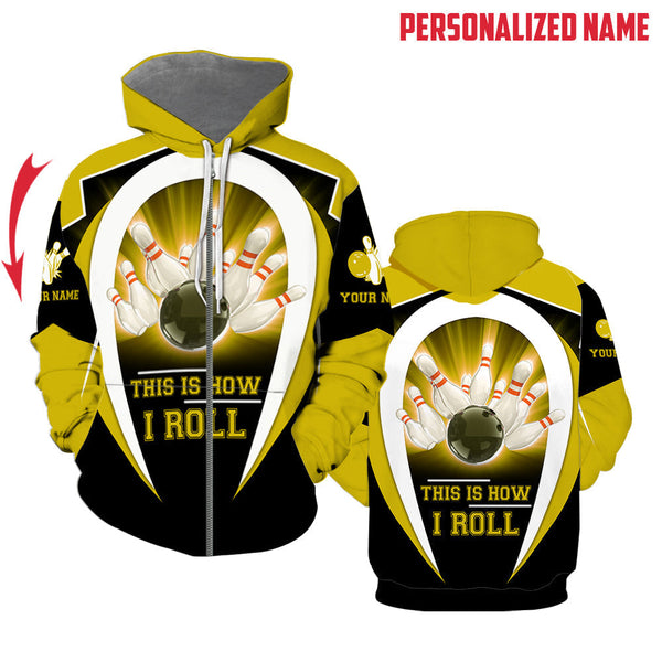 Yellow This Is How I Roll Custom Name Zip Up Hoodie For Men & Women