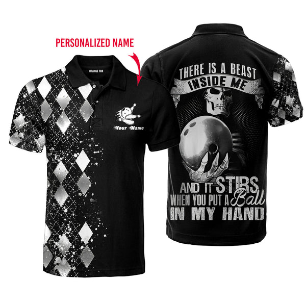 There Is A Beast Inside Me Silver Bowling Custom Name Polo Shirt For Men & Women PN1686