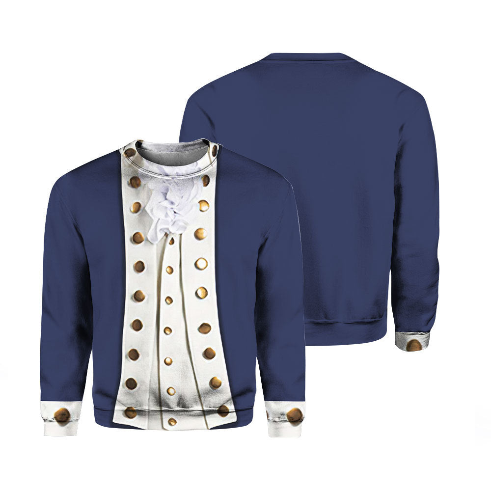 Alexander Hamilton Blue Medieval Knight Cosplay Costume Crewneck Sweatshirt For Men & Women