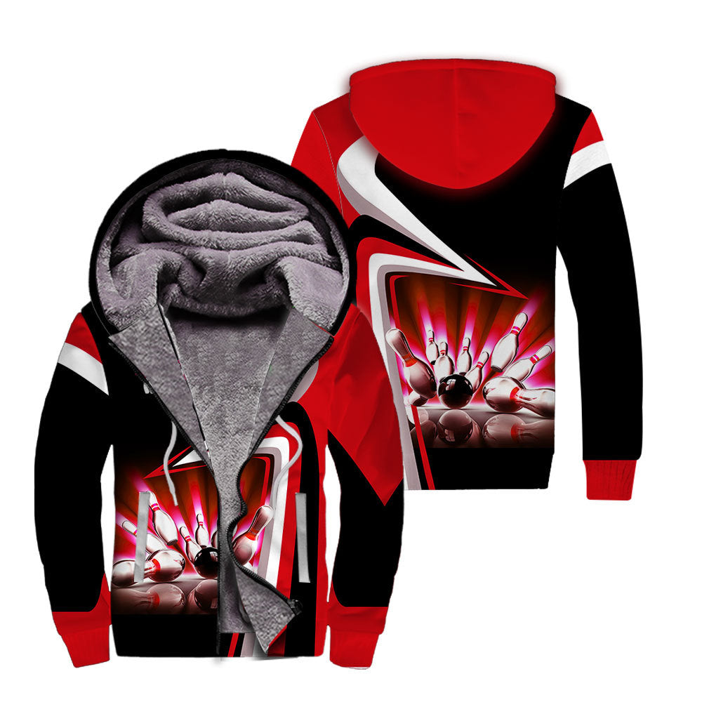 Amazing Bowling Strike Fleece Zip Hoodie For Men & Women