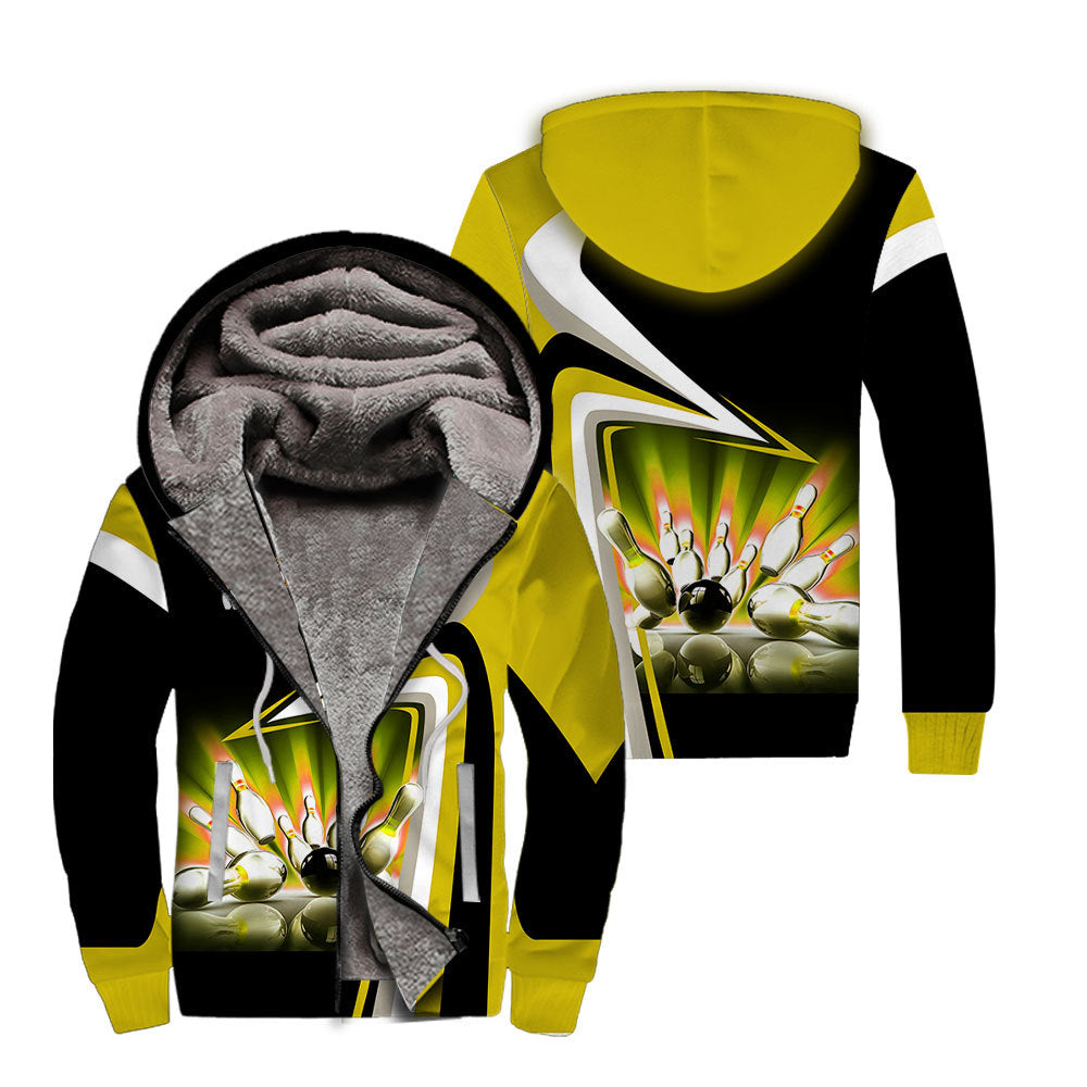 Amazing Bowling Strike Fleece Zip Hoodie For Men & Women