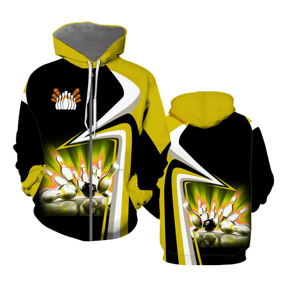 Amazing Bowling Strike Zip Up Hoodie For Men & Women