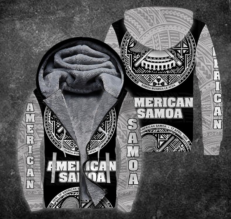 America Samoa Fleece Zip Hoodie For Men & Women