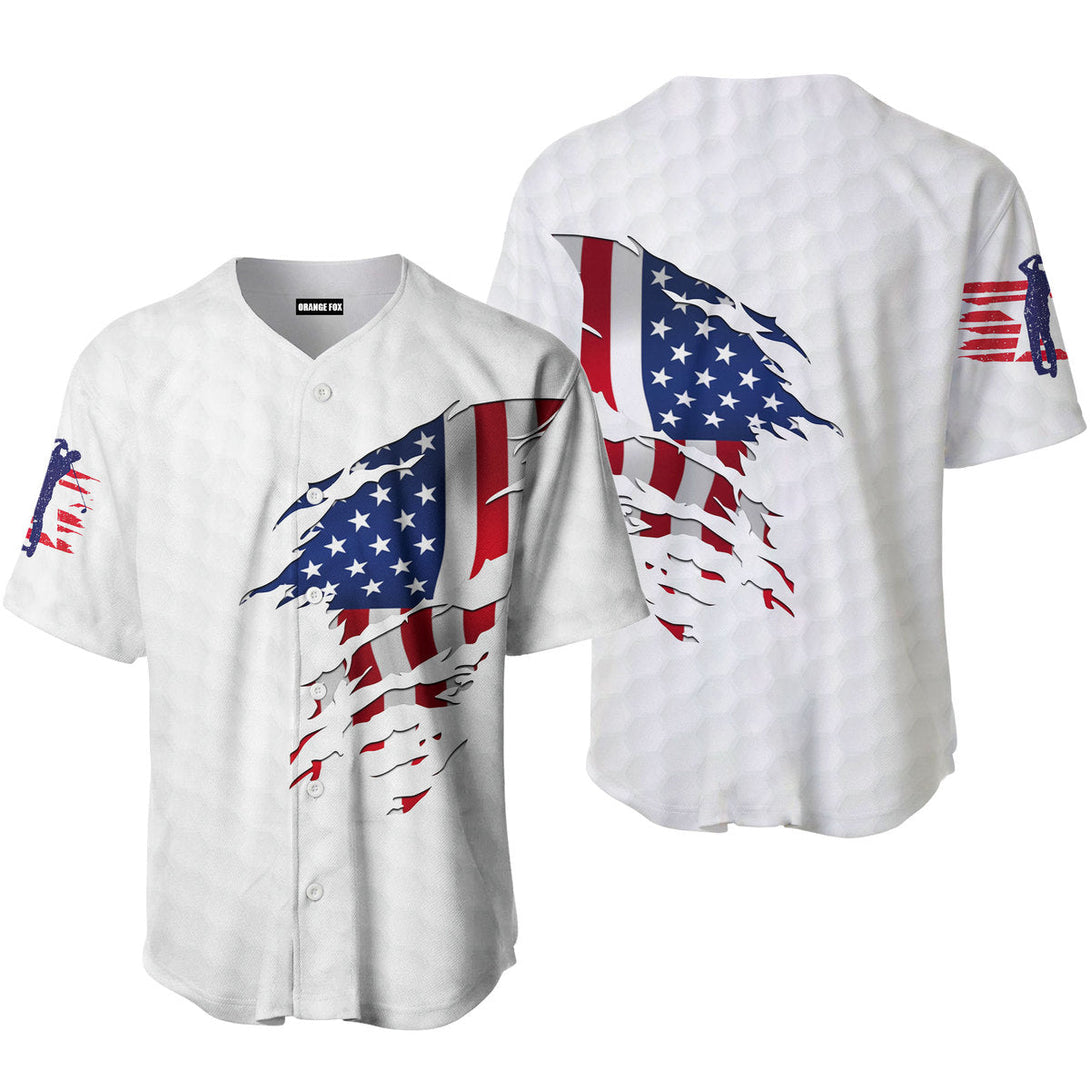 American Flag Golf Baseball Jersey For Men & Women