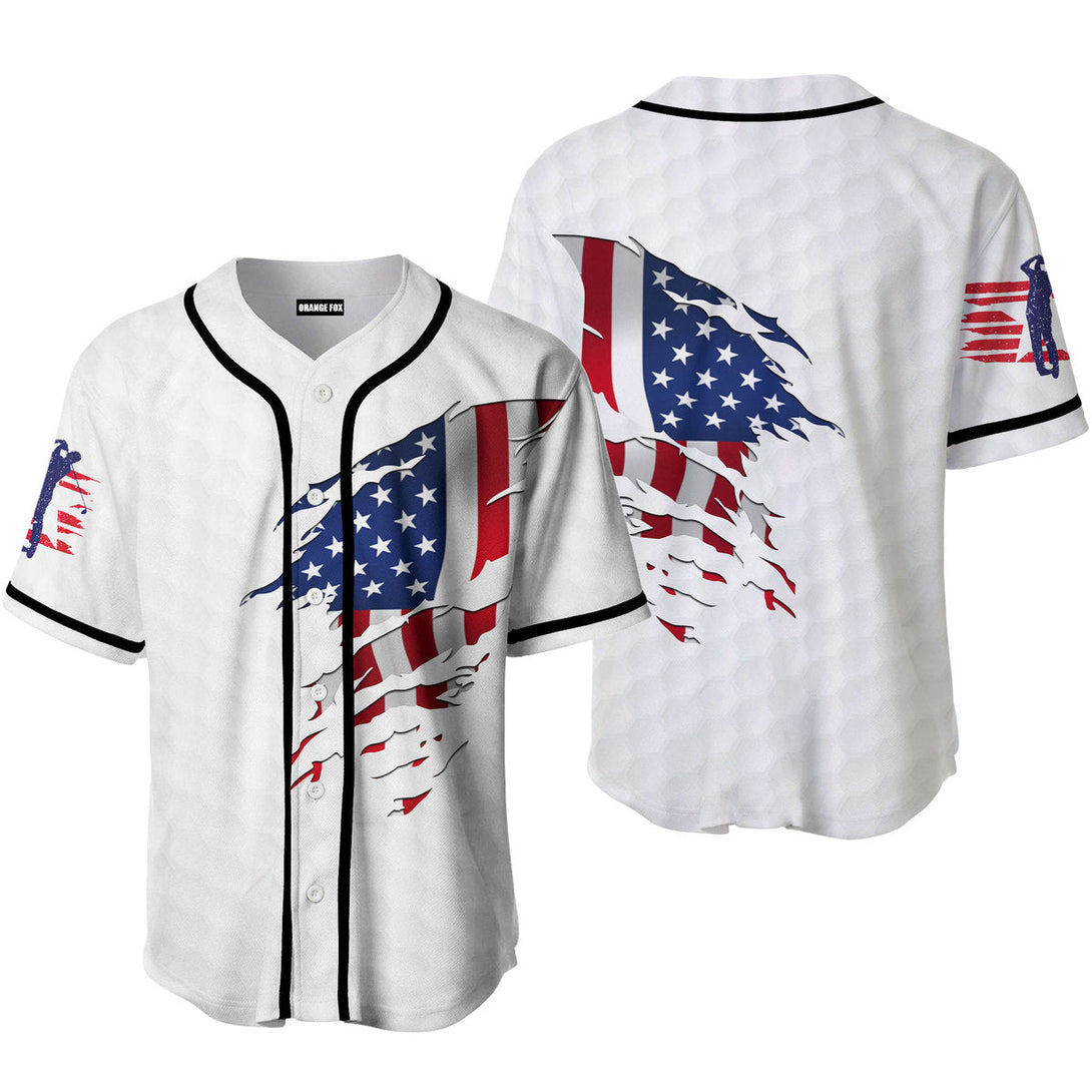 American Flag Golf Baseball Jersey For Men & Women