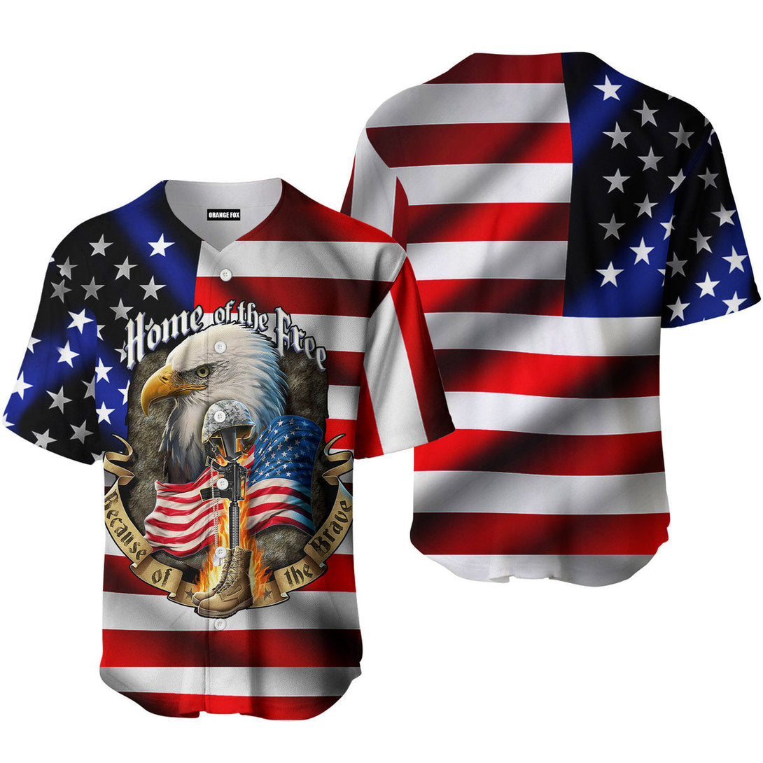 American Flag Home Of The Free Eagle Baseball Jersey For Men & Women