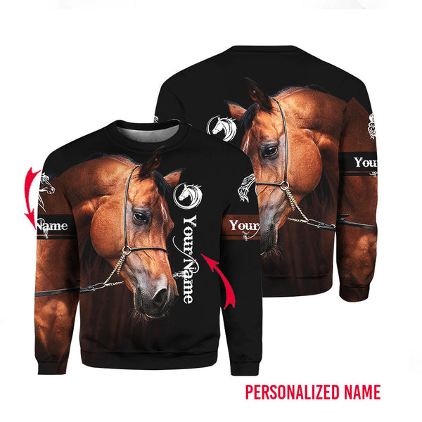 Arabian Horse Custom Name Crewneck Sweatshirt For Men & Women