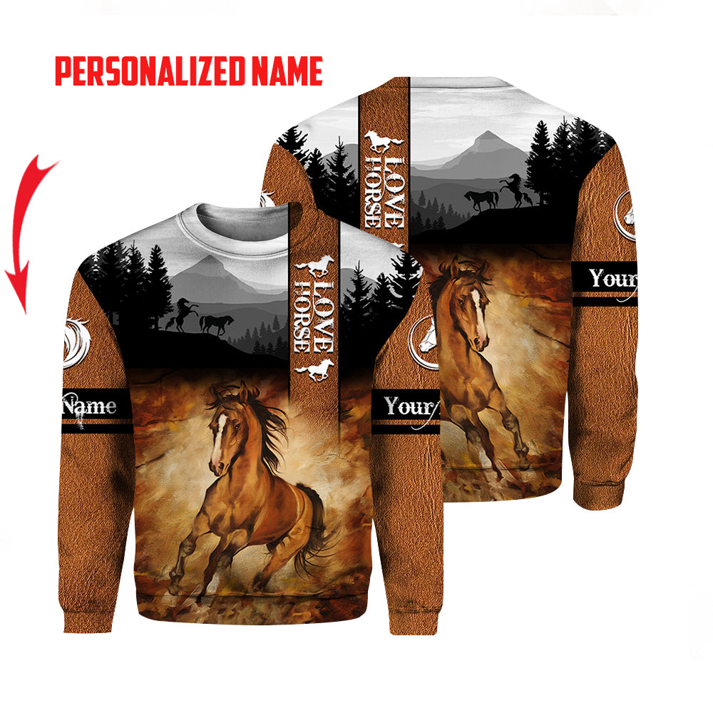 Arabian Horse Custom Name Crewneck Sweatshirt For Men & Women