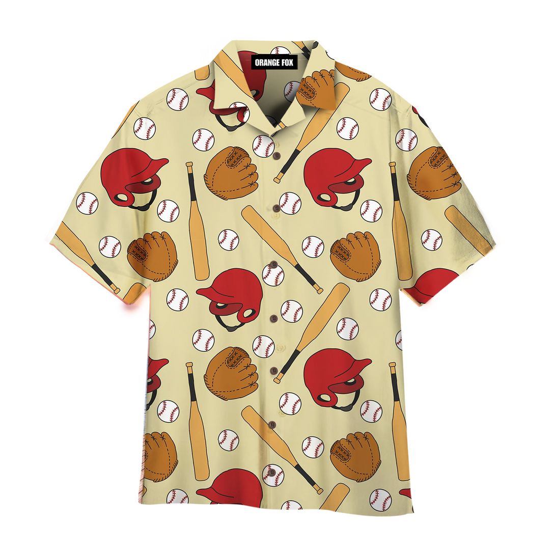 Baseball Doodle Yellow Aloha Hawaiian Shirt For Men & Women