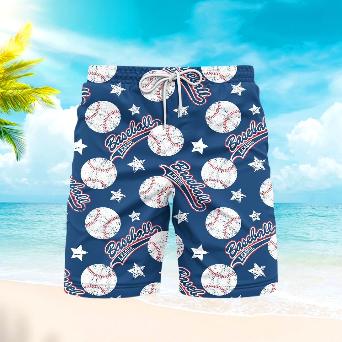 Baseball League Beach Shorts For Men
