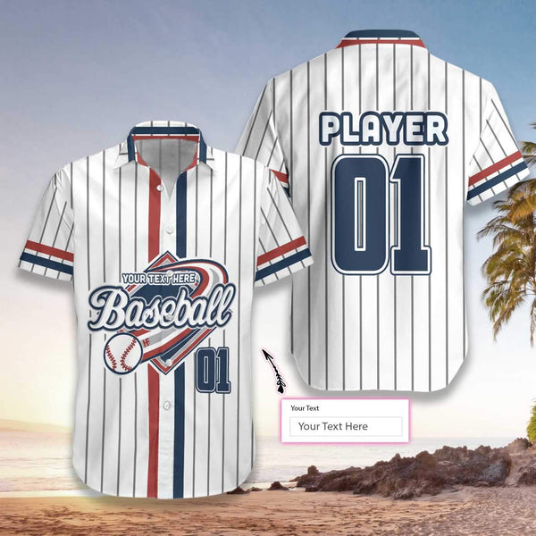 Baseball Lover Custom Name Hawaiian Shirt For Men & Women