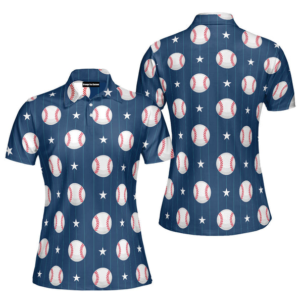 Baseball Sport Polo Shirt For Women