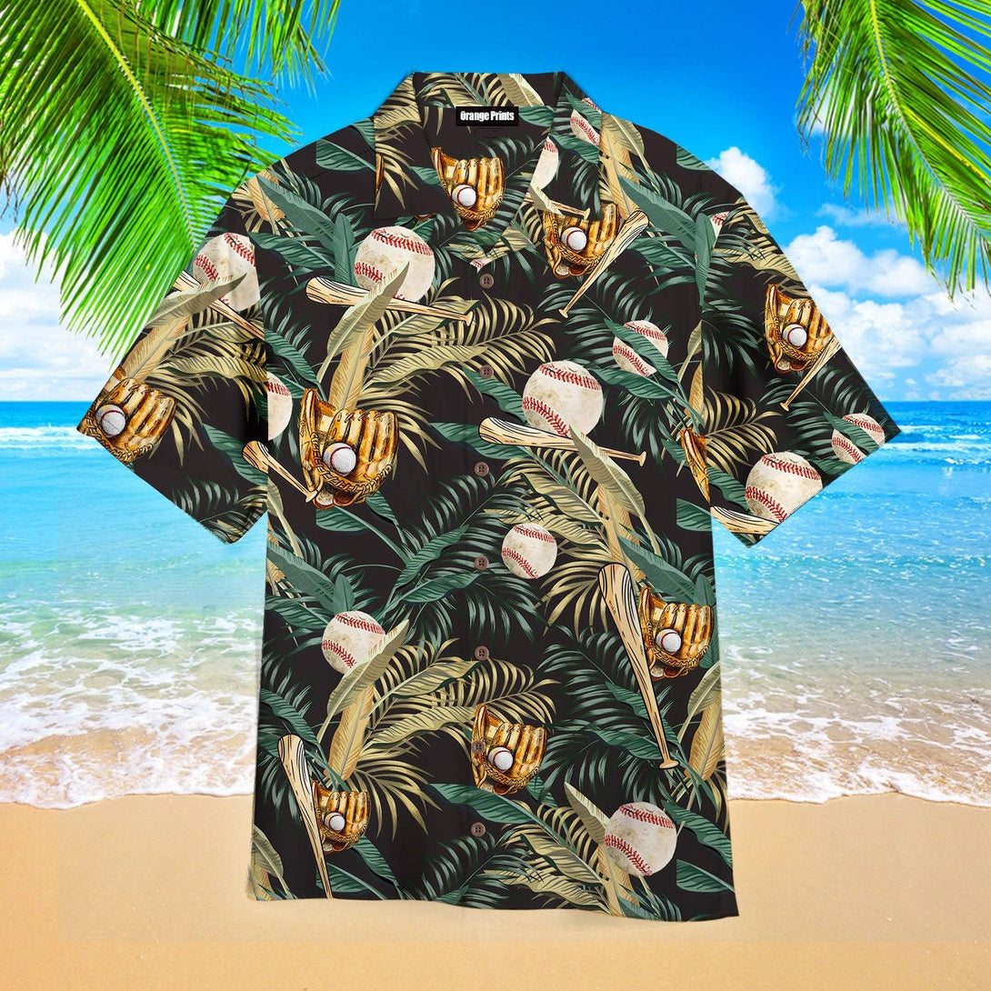 Baseball Tropical Green Hawaiian Shirt For Men & Women