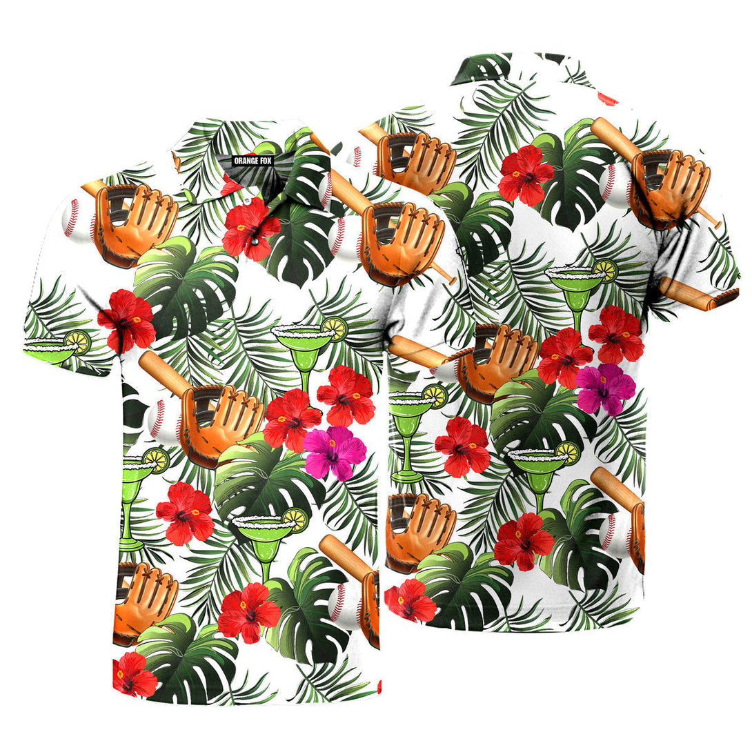 Baseball Tropical Leaves Summer Holiday Polo Shirt For Men