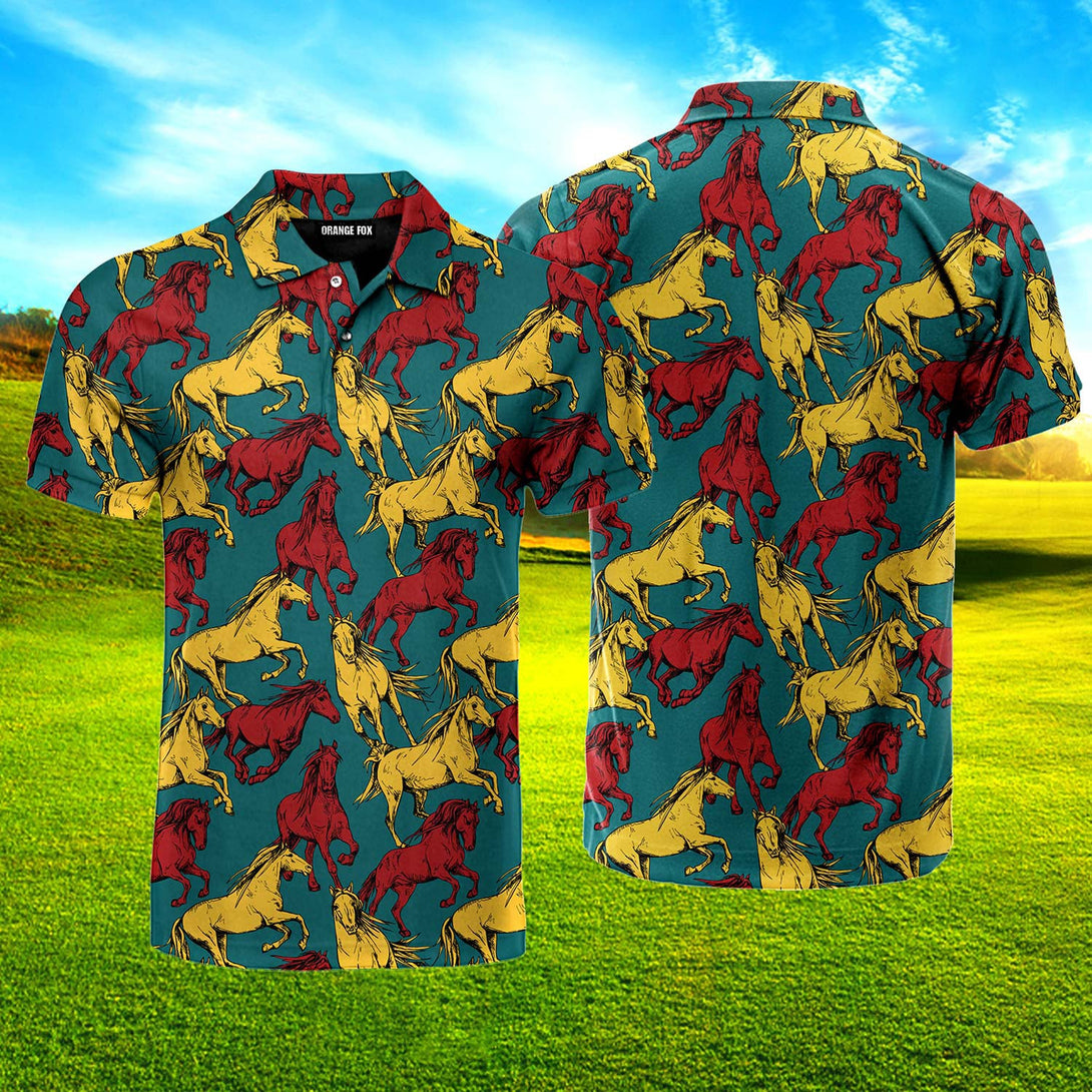 Beautiful Horse Racing Polo Shirt For Men