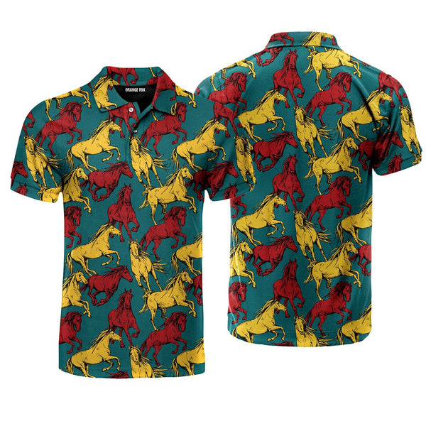 Beautiful Horse Racing Polo Shirt For Men