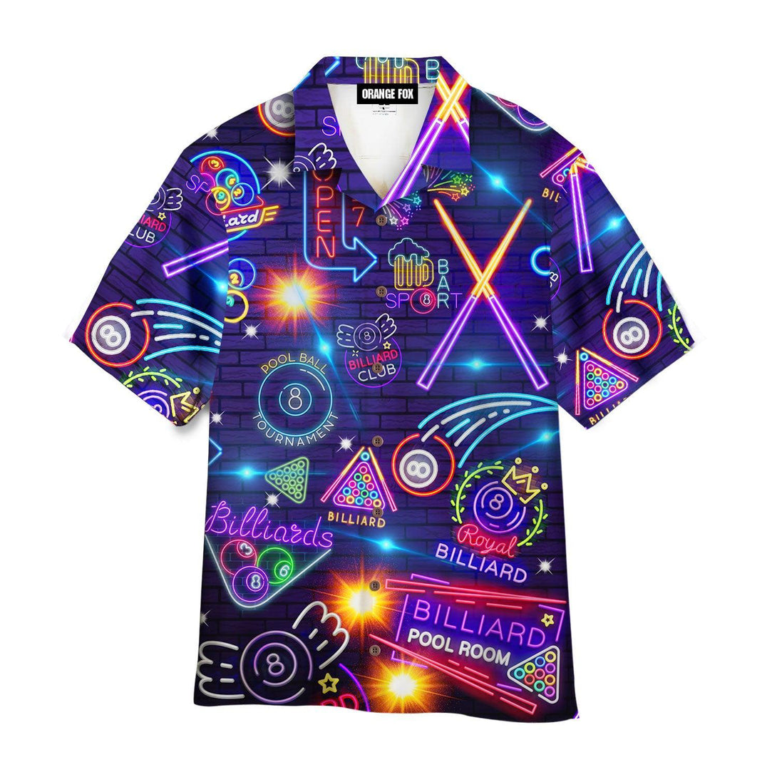 Billiards Pool Room Neon Hawaiian Shirt For Men & Women