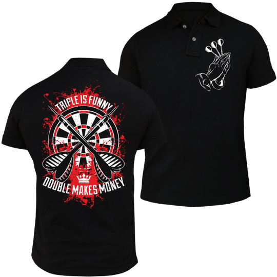 Black Darts Triple Is Funny Double Makes Money Polo Shirt For Men