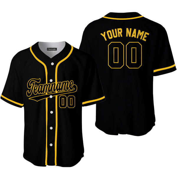 Black Gold Yellow Custom Baseball Jerseys For Men & Women