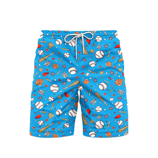 Blue Baseball Sports Beach Shorts For Men