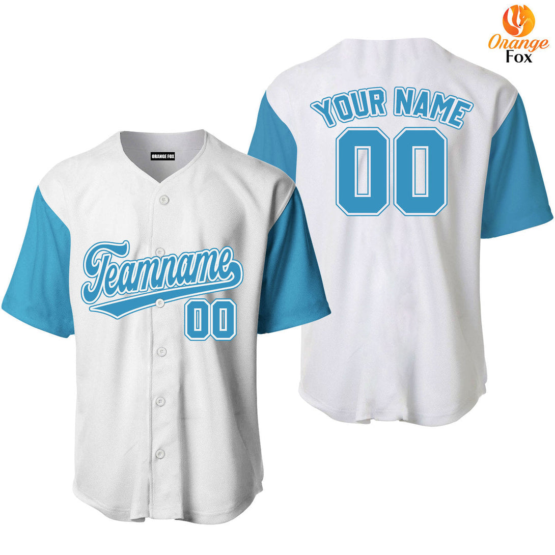Blue White Custom Name Baseball Jerseys For Men & Women