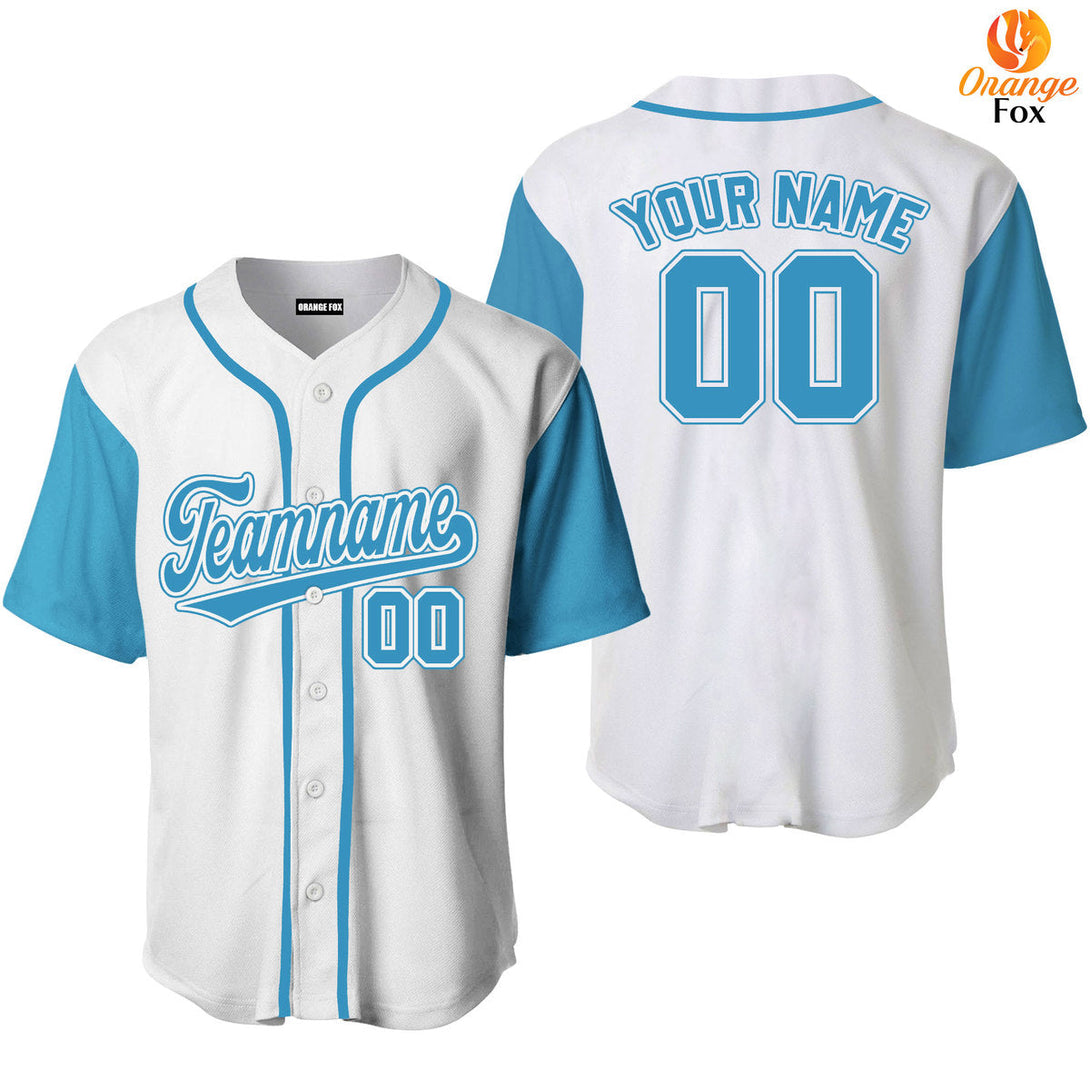 Blue White Custom Name Baseball Jerseys For Men & Women