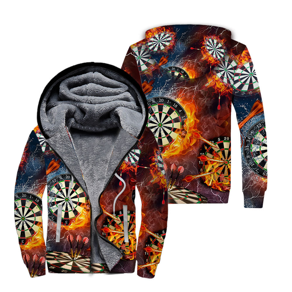 Born to Play Darts Fleece Zip Hoodie For Men & Women