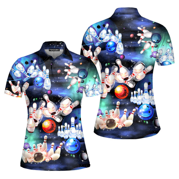 Bowling Colorful Polo Shirt For Women