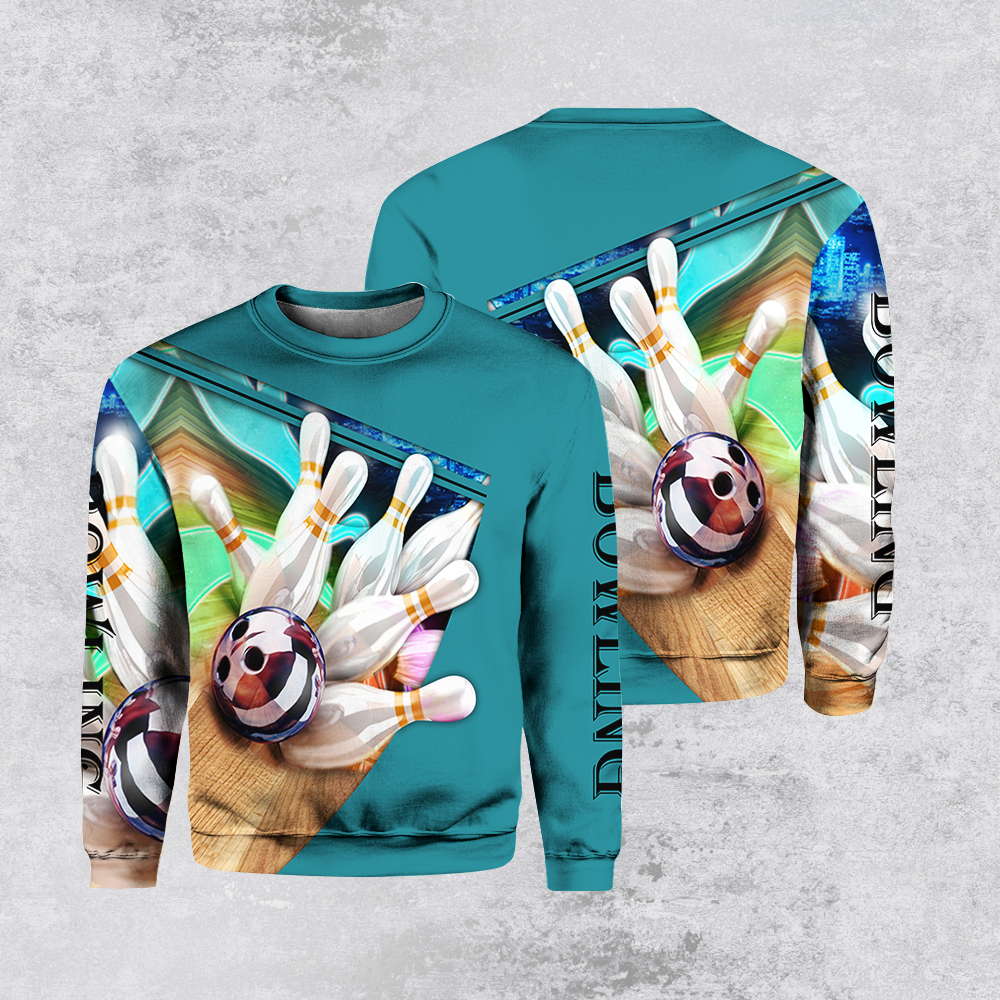 Bowling Crewneck Sweatshirt For Men & Women