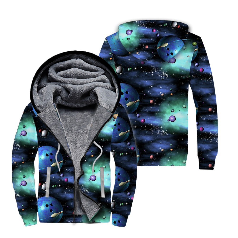 Bowling Galaxy The Universe Fleece Zip Hoodie For Men & Women