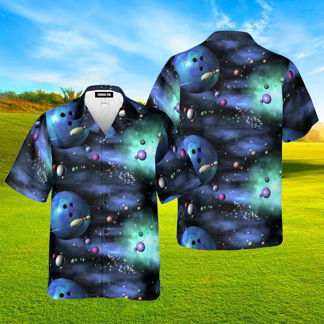 Bowling Galaxy The Universe Hawaiian Shirt For Men & Women