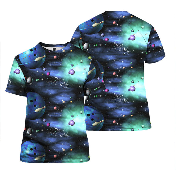 Bowling Galaxy The Universe T-Shirt For Men & Women