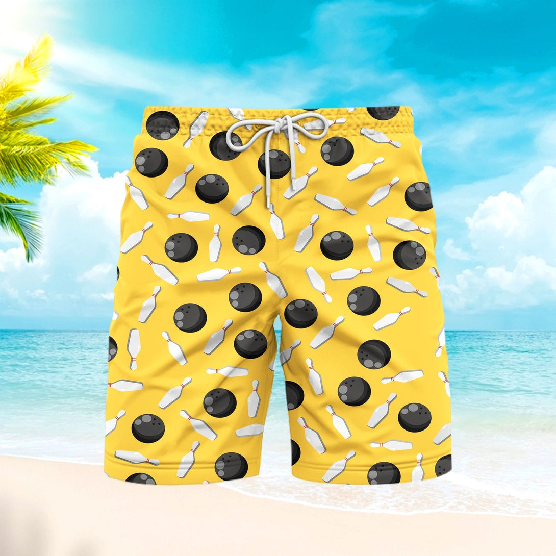 Bowling Game Beach Shorts For Men