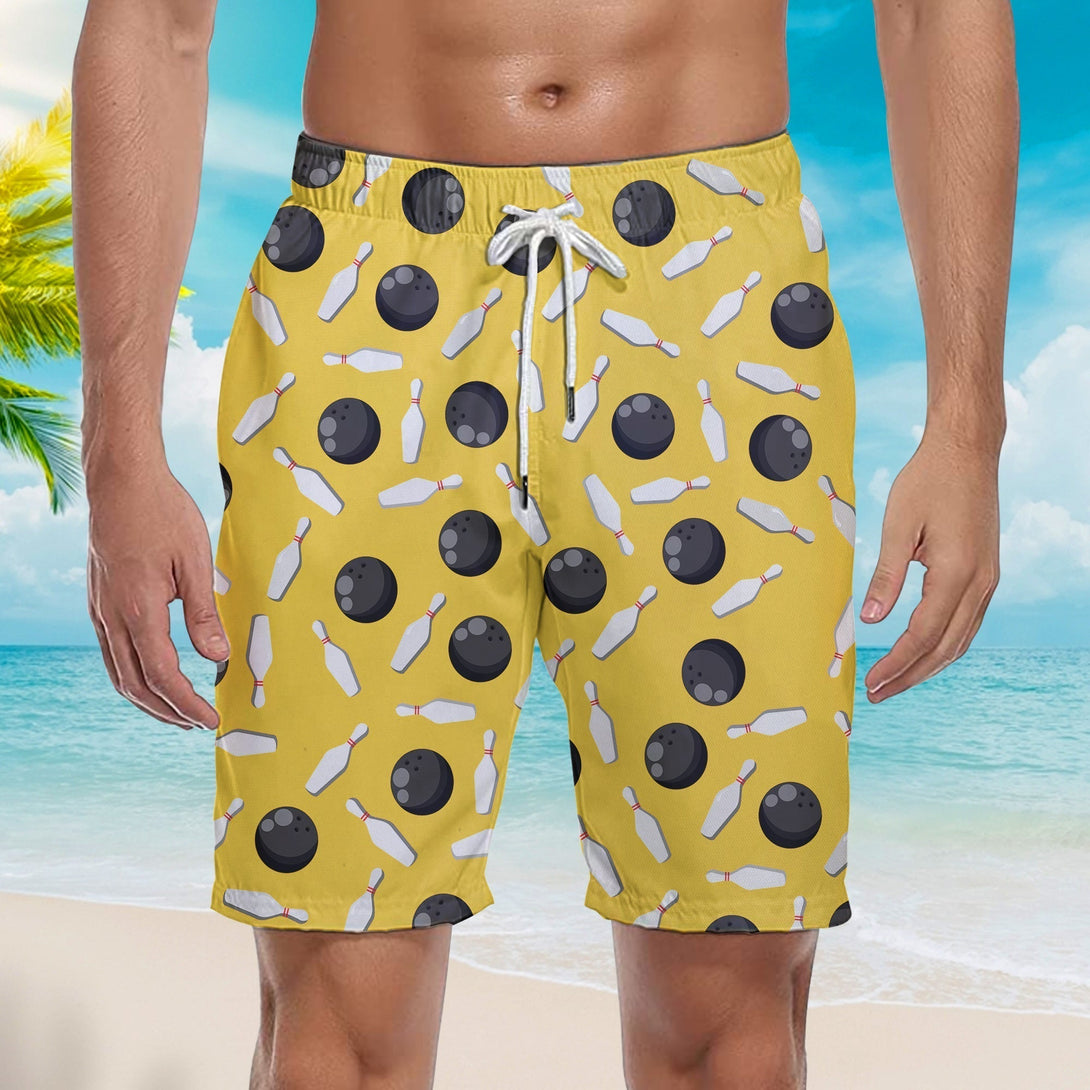 Bowling Game Beach Shorts For Men