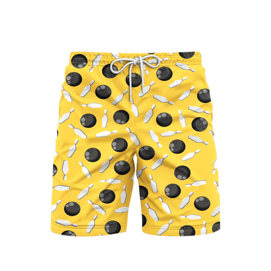 Bowling Game Beach Shorts For Men