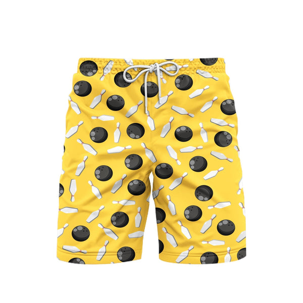 Bowling Game Beach Shorts For Men