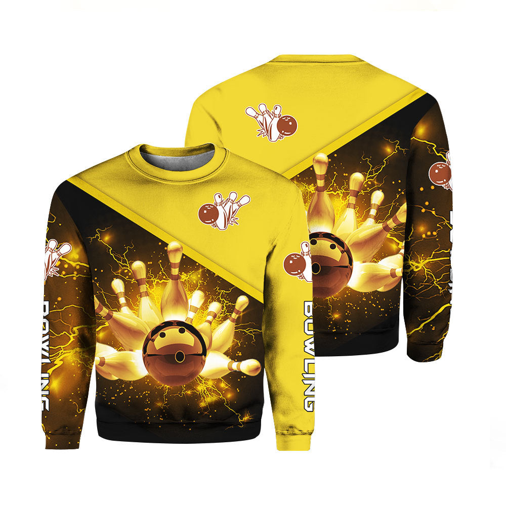 Bowling Golden Lightning Crewneck Sweatshirt For Men & Women