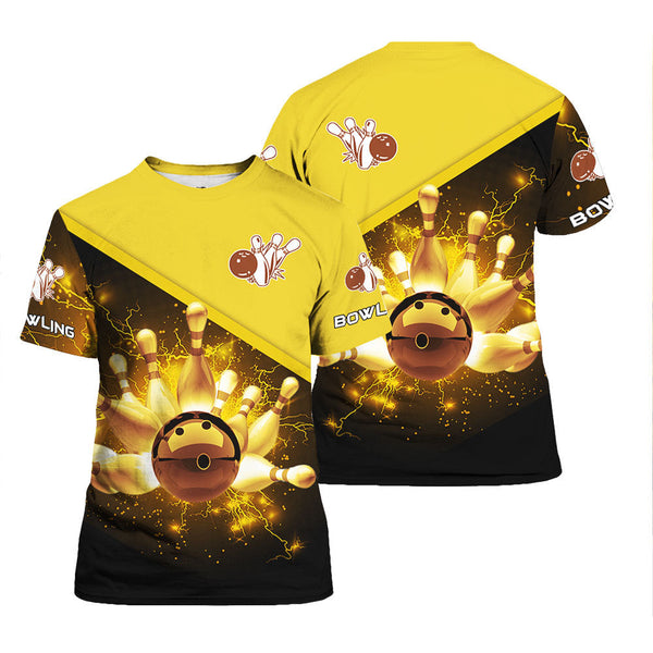 Bowling Golden Lightning T-Shirt For Men & Women