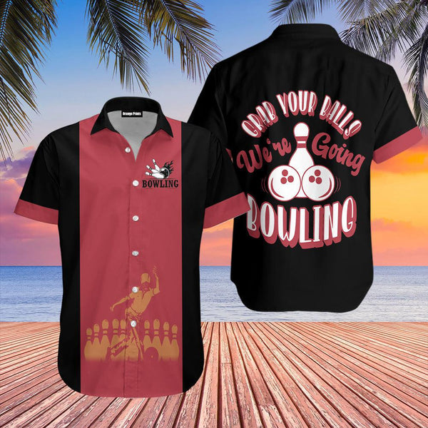 Bowling Grab Your Balls Custom Name Hawaiian Shirt For Men & Women