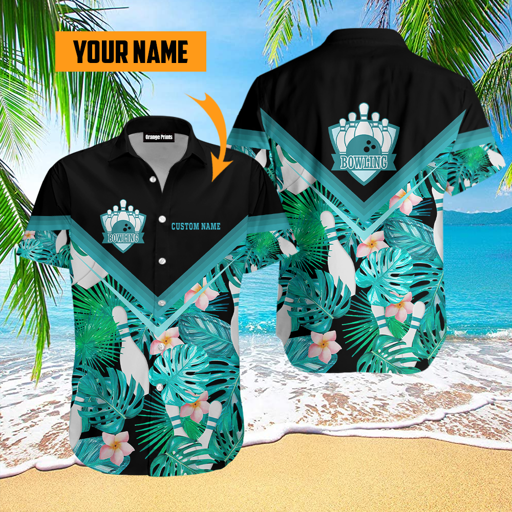 Bowling Green Tropical Flowers Custom Name Hawaiian Shirt For Men & Women