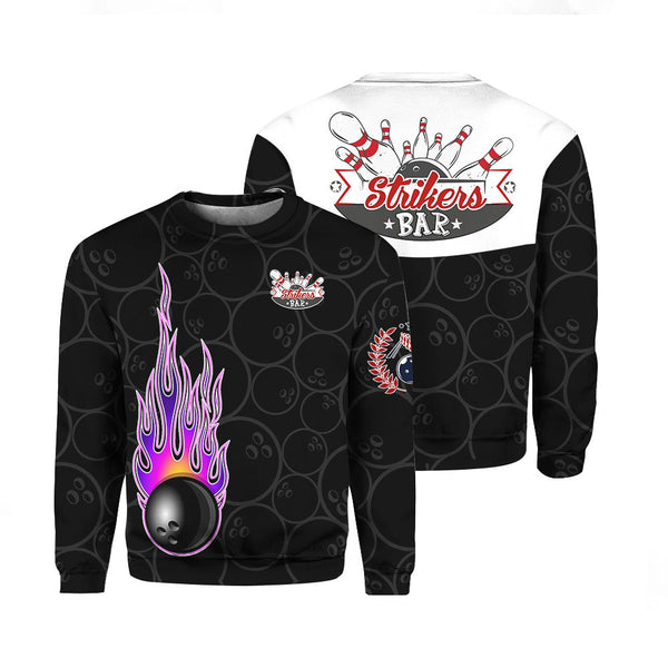 Bowling In Fire Crewneck Sweatshirt For Men & Women