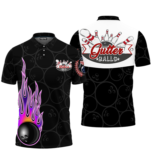 Bowling In Fire Polo Shirt For Men
