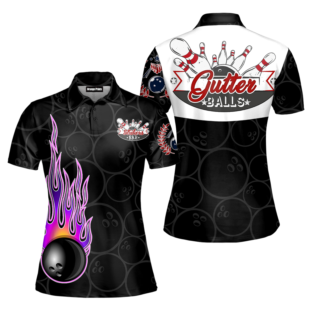 Bowling In Fire Polo Shirt For Women