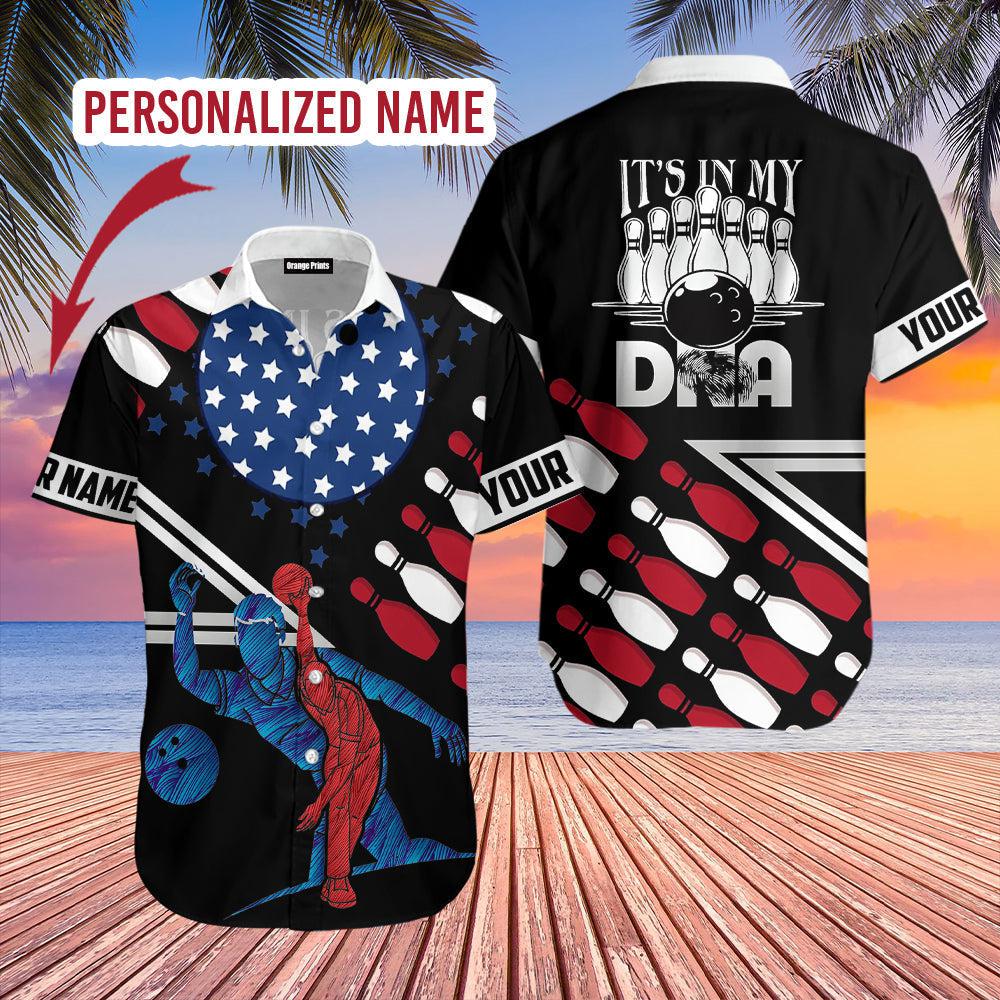 Bowling In My DNA Custom Name Hawaiian Shirt For Men & Women