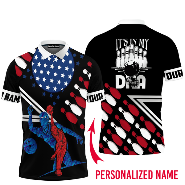 Bowling In My DNA Custom Name Polo Shirt For Men & Women