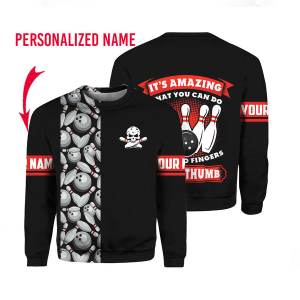 Bowling It's Amazing What You Can Do Custom Name Crewneck Sweatshirt For Men & Women