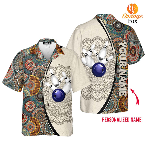 Bowling Mandala Custom Name Hawaiian Shirt For Men & Women