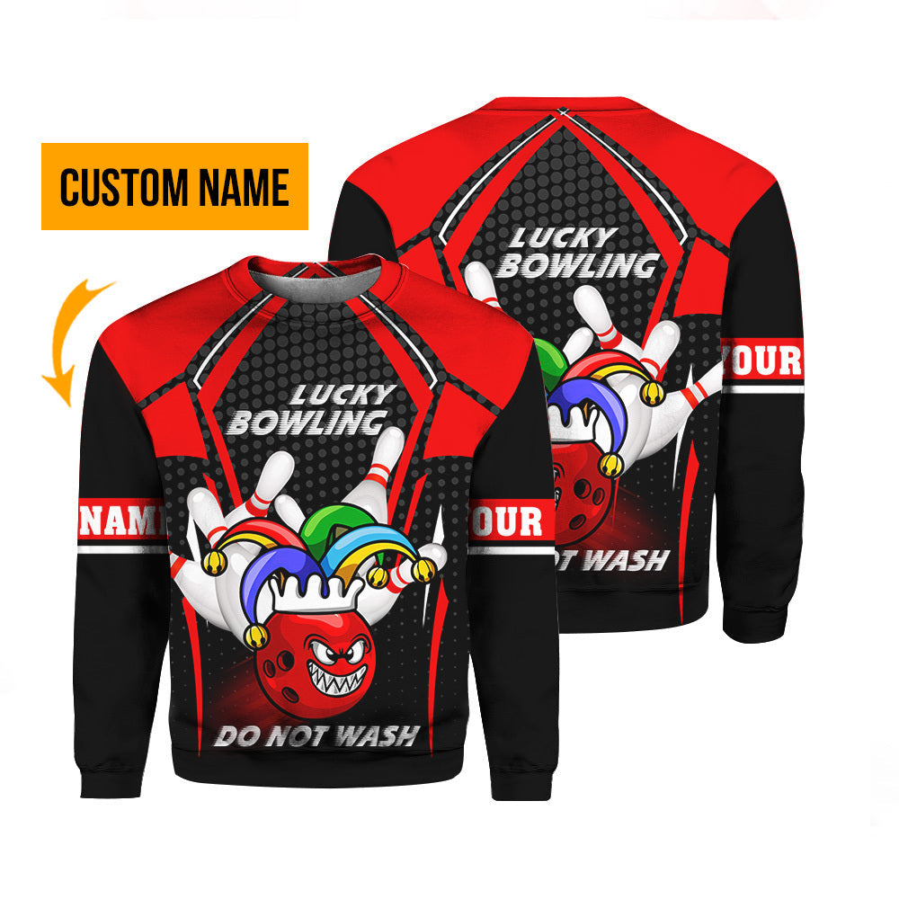 Bowling Mardi Gras Custom Name Crewneck Sweatshirt For Men & Women